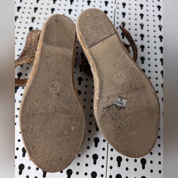Braided brown platform espadrille sandals size 7 - Picture 3 of 7